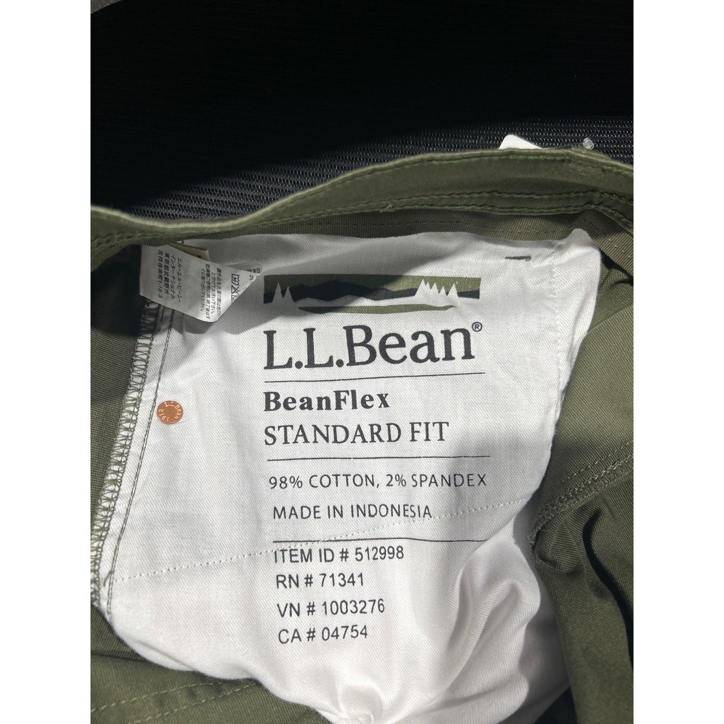 L.L. Bean Canvas Pants Mens 40x34 Green 5-Pocket Gorpcore NWT *Flawed*3