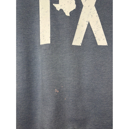 Burlebo Sweatshirt Women Large Blue Distressed Texas TX Graphic Flawed*2