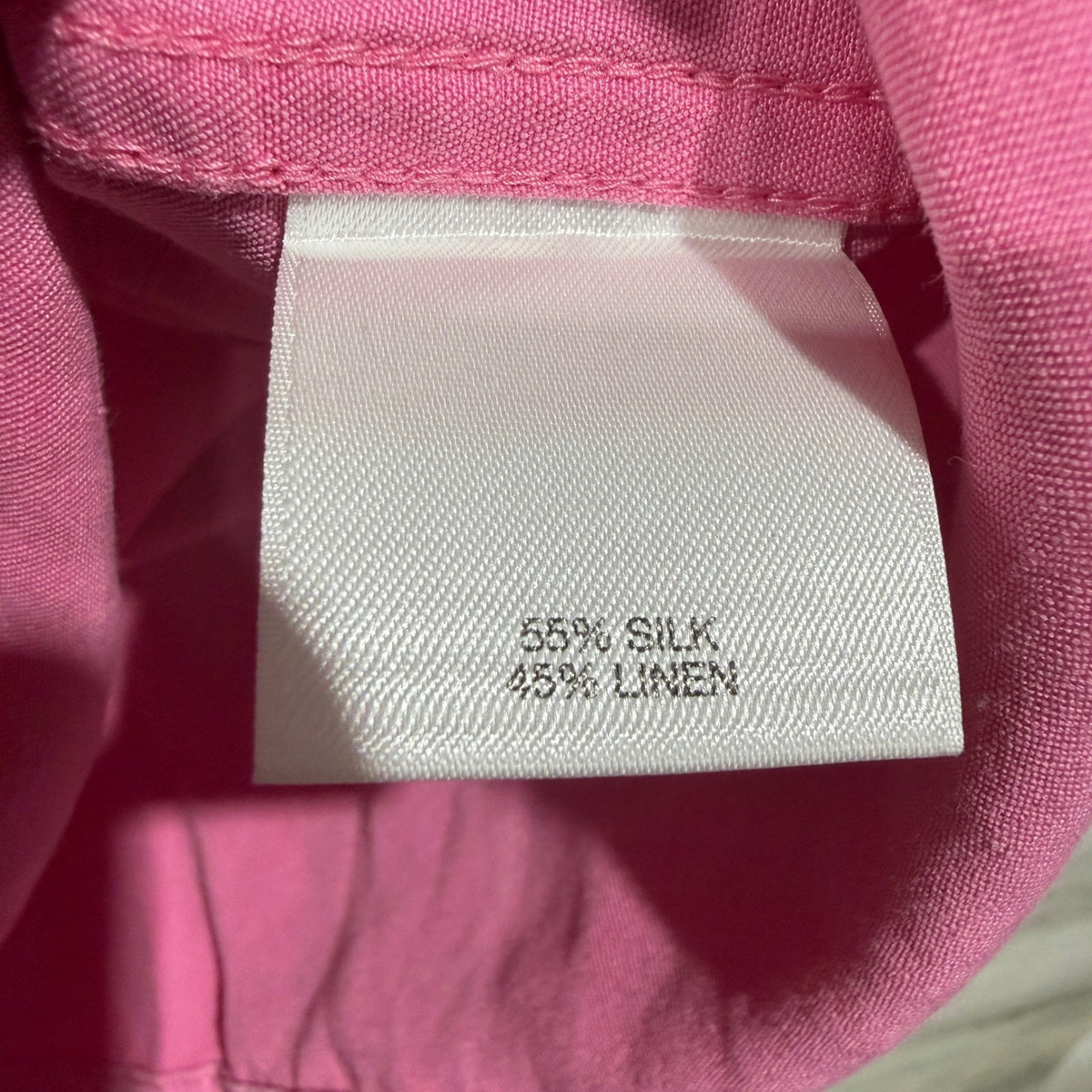 Cremieux Classics Camp Shirt Mens XL Pink Silk Linen Blend Short Sleeve Summer2