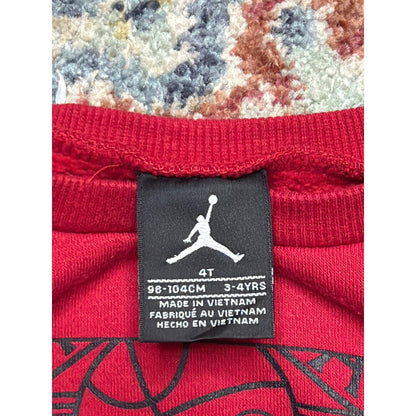 Jordan Sweatshirt Boys 4T Red Black White Jumpman Graphic EUC2