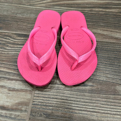 Havaianas Flip Flops Girls 27/28 Pink Rubber Sandals Beach2