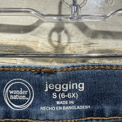 Wonder Nation Jegging Bundle Girls S 6-6X Blue Denim Smiley Face GUC*2