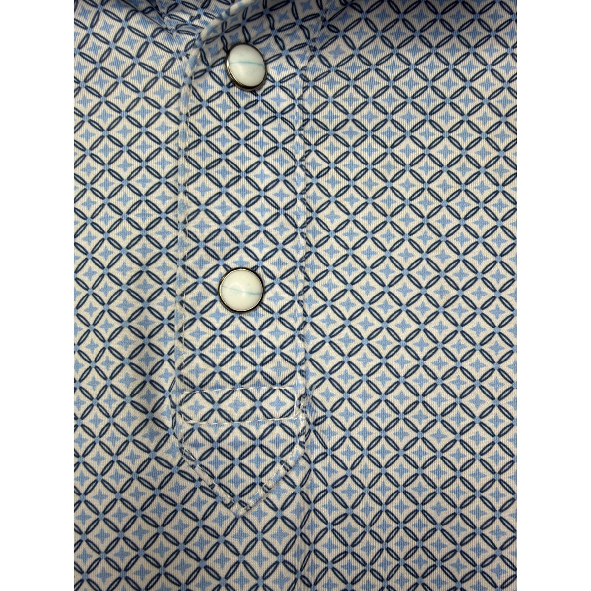 Rafter C Polo Shirt Men 3XL Blue Geometric Western Performance Golf EUC2