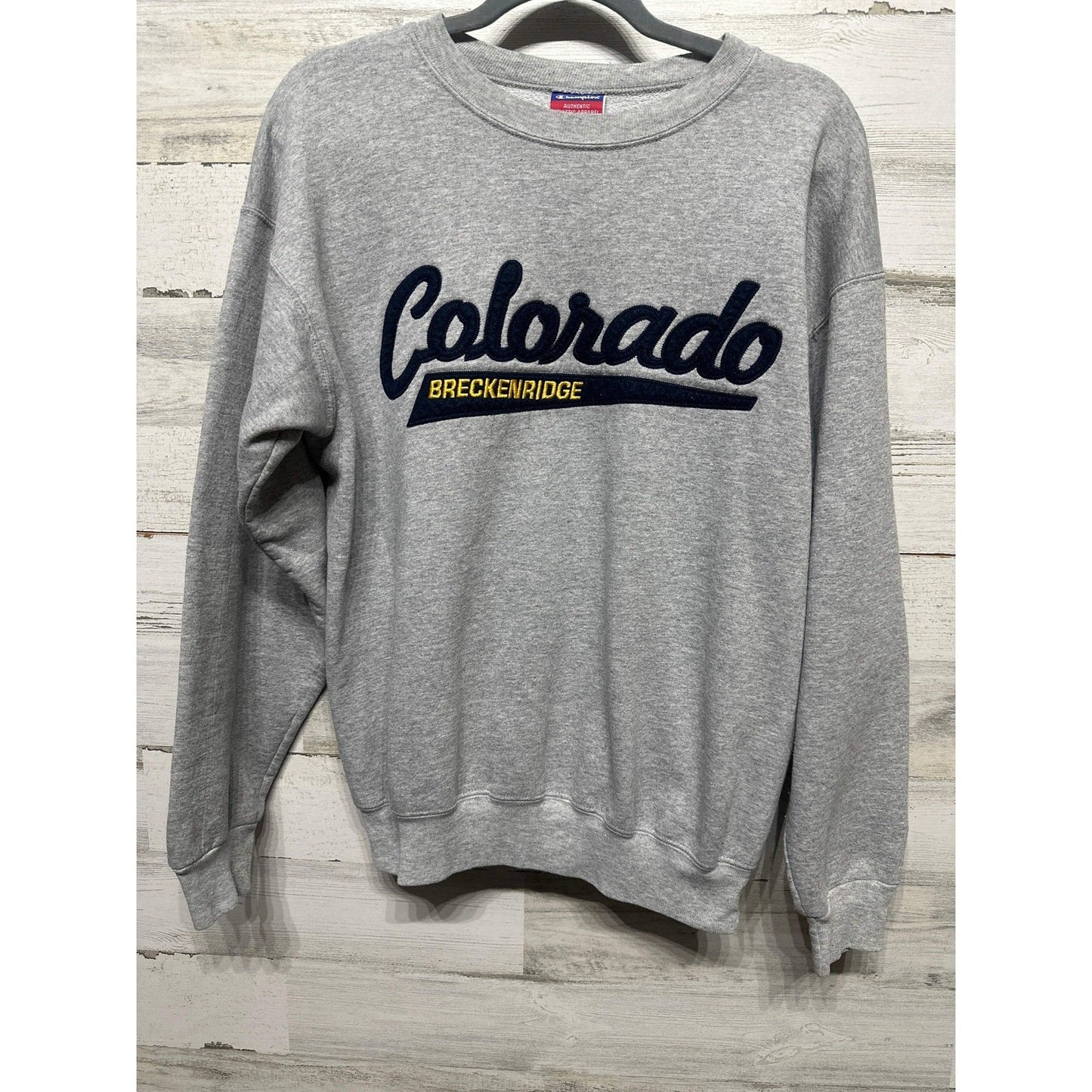 Champion Sweatshirt Women Medium Gray Colorado Breckenridge Spellout0