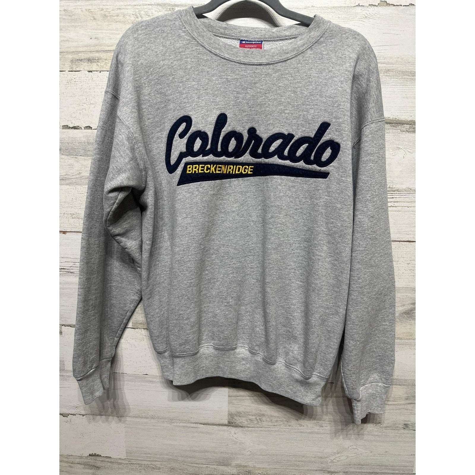 Champion Sweatshirt Women Medium Gray Colorado Breckenridge Spellout0
