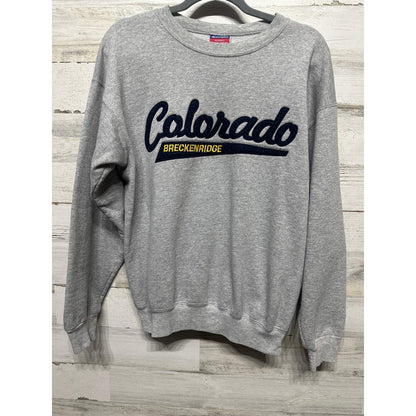 Champion Sweatshirt Women Medium Gray Colorado Breckenridge Spellout0