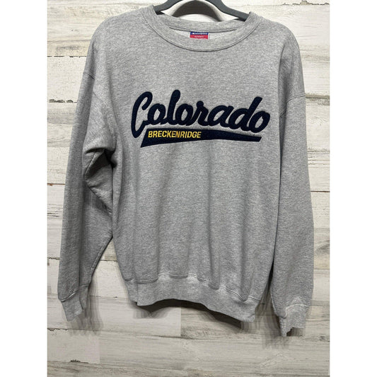 Champion Sweatshirt Women Medium Gray Colorado Breckenridge Spellout0