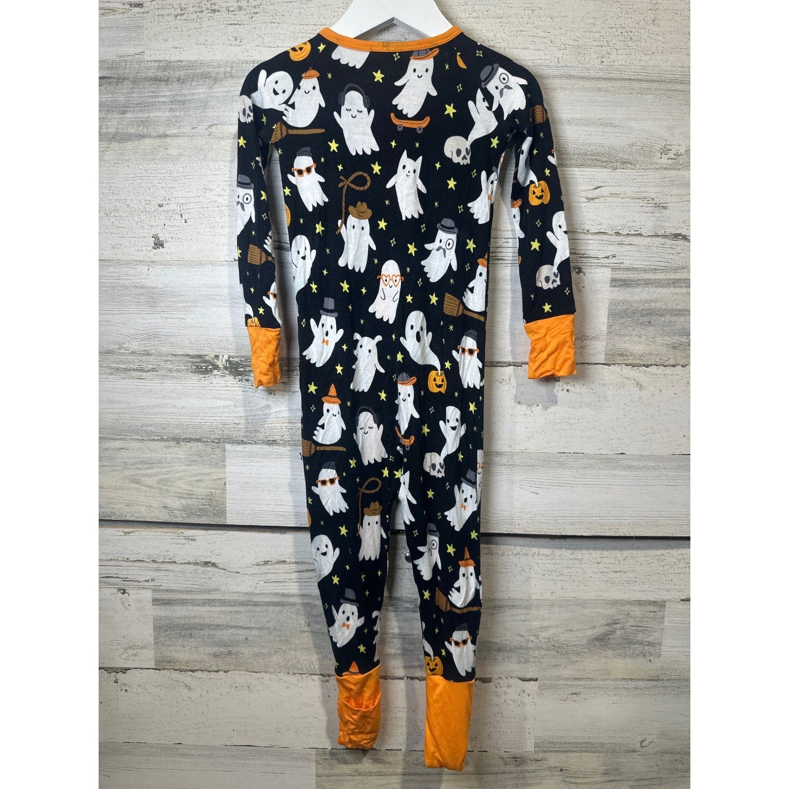 Little Sleepies Zippy Pajamas Kids 18-24M Black Ghost Pumpkin Halloween GUC3