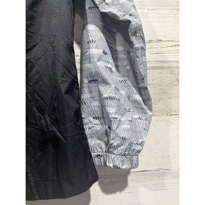 The North Face Rain Jacket Girls M 10/12 Grey Geometric DryVent Gorpcore EUC7