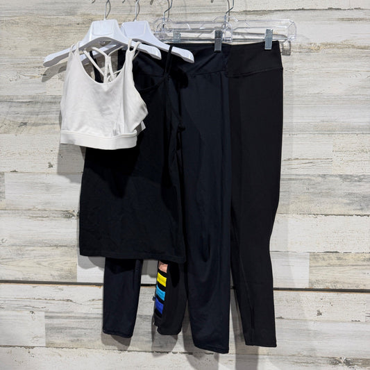 Cat & Jack All In Motion Activewear Set Girls L 10/12 Black White Cotton GUC0