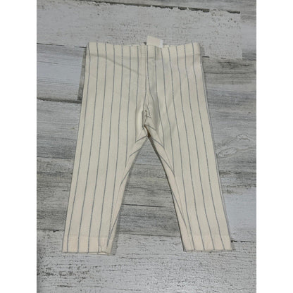 Tea Collection Striped Leggings Girls 6-9m Cream Silver Glitter Coquette NWT0