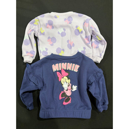 Disney Minnie Mouse Sweatshirt Bundle Girls 18M Purple Blue Ruffle Disneycore2