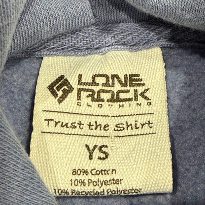 Lone Rock Mangy Moose Hoodie Kids YS Blue Jackson Hole Wyoming EUC2