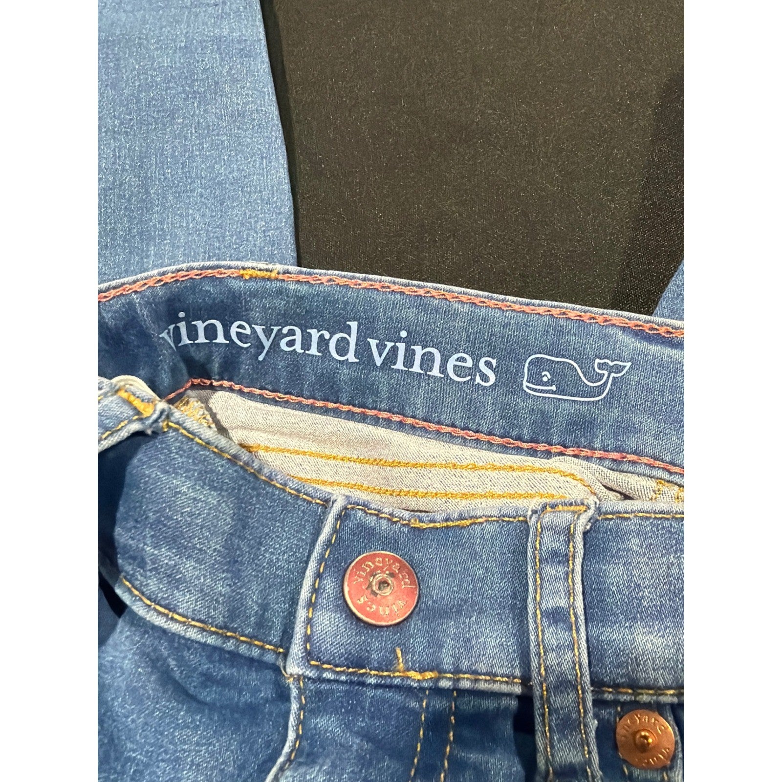 Vineyard Vines Skinny Jeans Girls 5 Blue Adjustable Waist Preppy EUC3