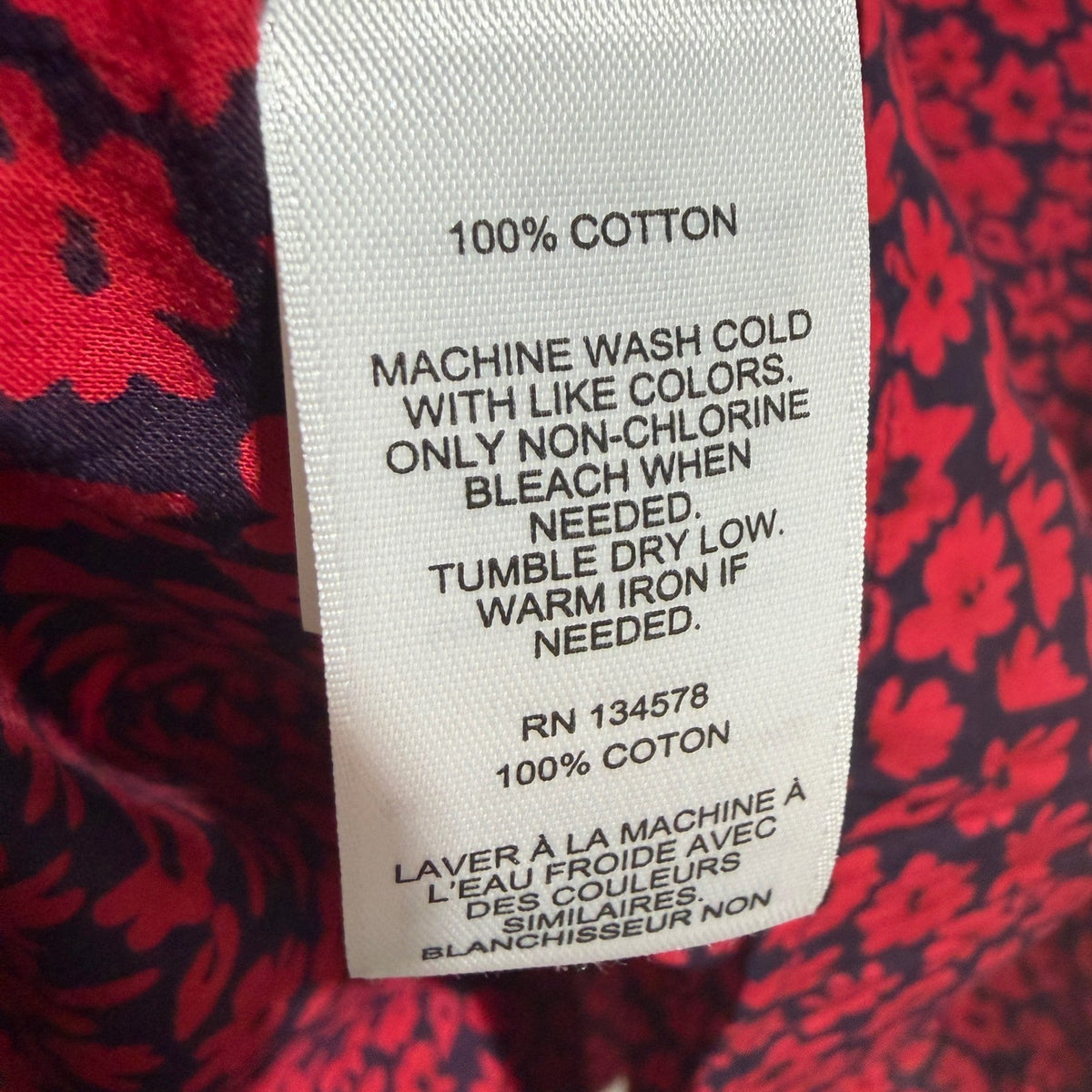Vineyard Vines Wildflowers Pleated Yoke Top Women 12 Red Floral Preppy NWT5