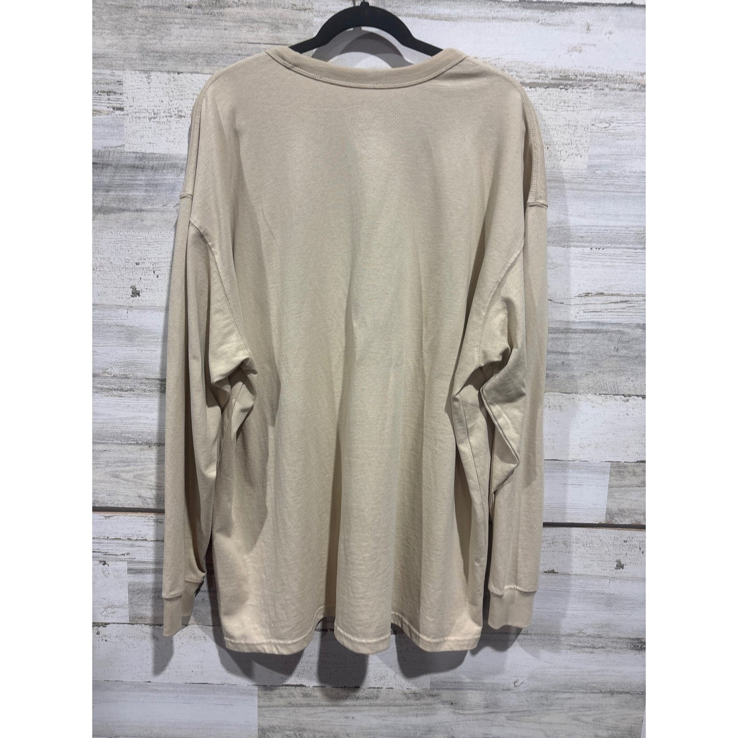 Nike Long Sleeve Shirt Mens XXL Tan Loose Fit Pocket Tee Sportswear EUC3