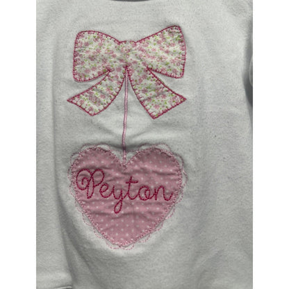 ARB Blanks Ruffle Top Girls 18M White Pink Peyton Heart Bow Applique Shirt1
