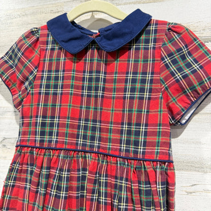 Edgehill Collection Plaid Dress Girls 5 Red Tartan Holiday Preppy EUC2