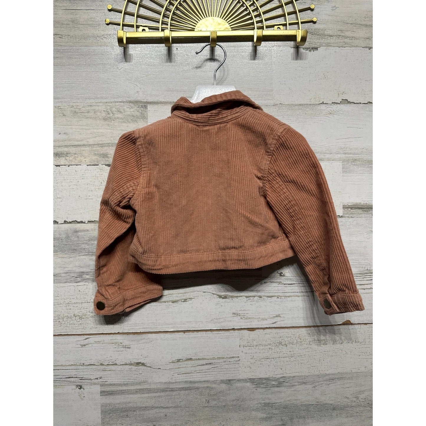 Nicole Miller Corduroy Jacket Girls 3T Dusty Rose Cropped Trucker EUC1