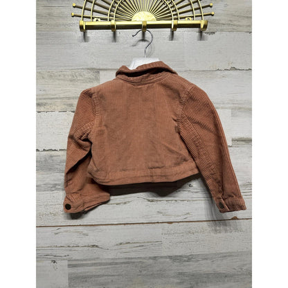 Nicole Miller Corduroy Jacket Girls 3T Dusty Rose Cropped Trucker EUC1