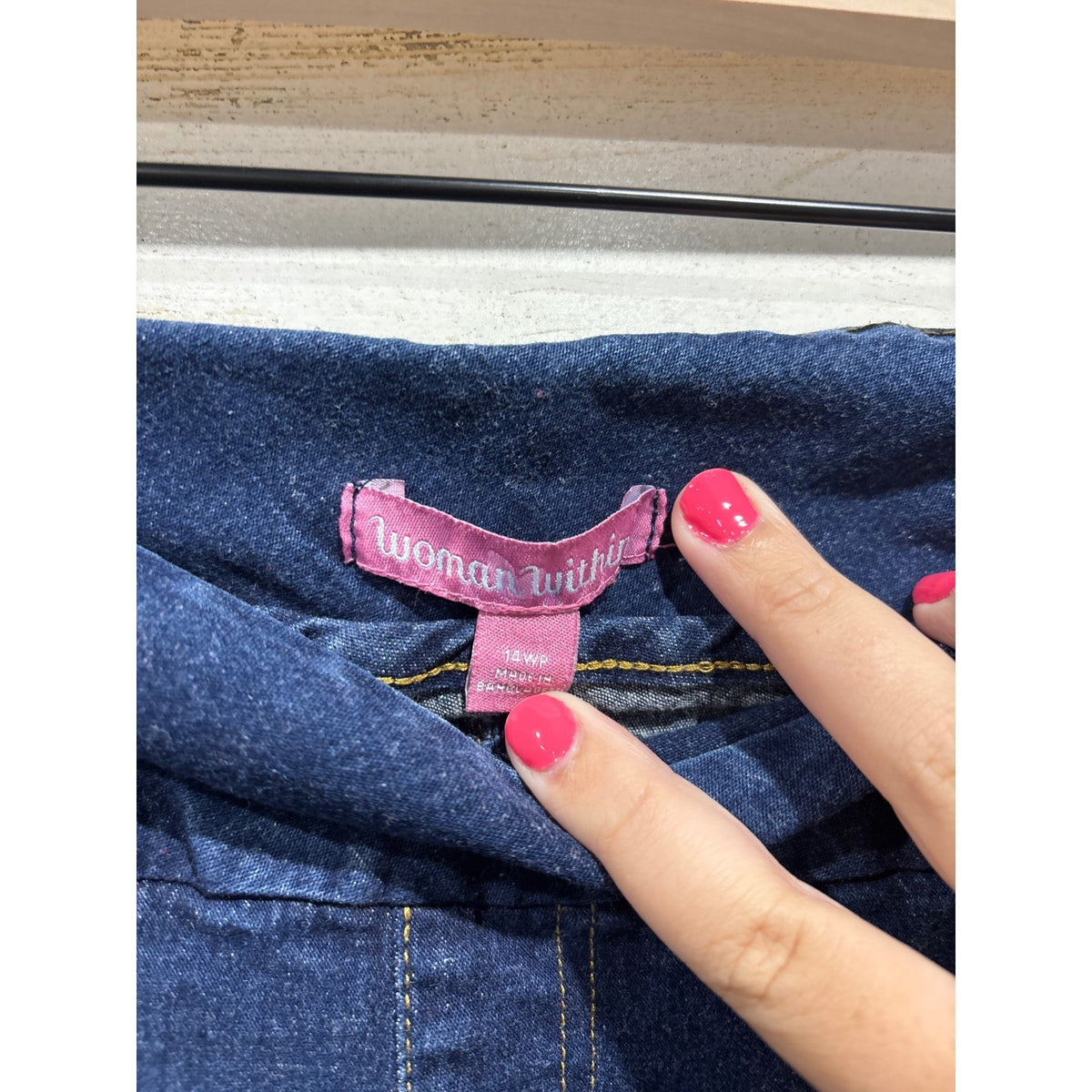 Woman Within Jeggings Women 16 Blue Stretch Straight Leg Casual EUC1
