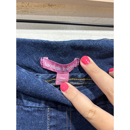 Woman Within Jeggings Women 16 Blue Stretch Straight Leg Casual EUC1