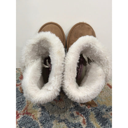 Juicy Couture Boots Girls 8 Toddler Brown Faux Fur Suede McBling *Flawed4