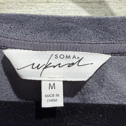 Soma WKND Velour Lounge Set Women Size M Gray Polyester Spandex Casual Cozy2