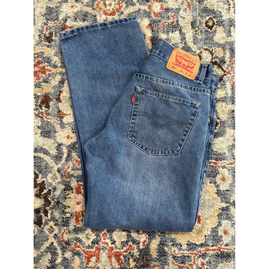 Levi's 505 Regular Fit Jeans Kids Size 16 Blue Medium Wash Straight Leg EUC0