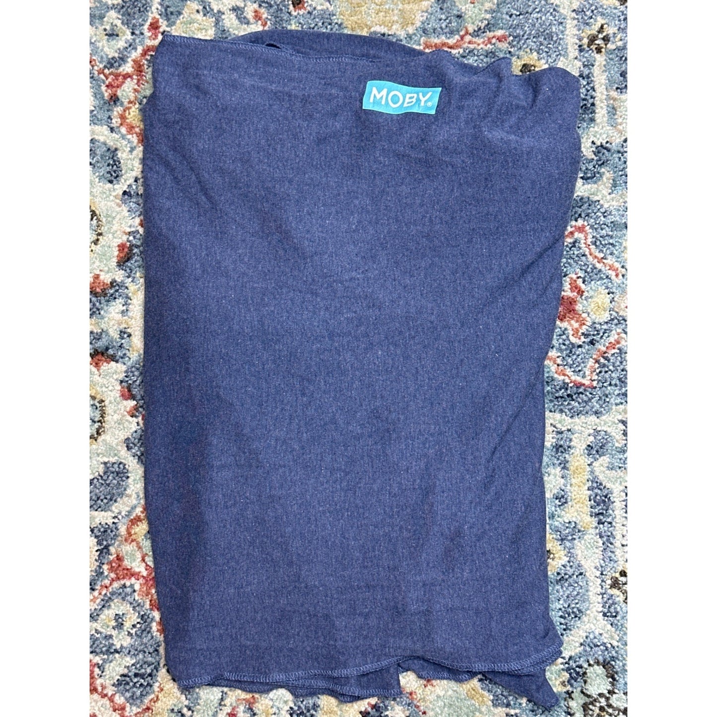 Moby Wrap Baby Carrier Blue Bamboo Cotton Blend0