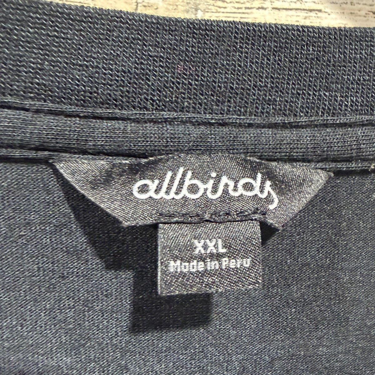 Allbirds TrinoXO T-Shirts Mens XXL Blue Black Merino Wool Blend Minimalist EUC2