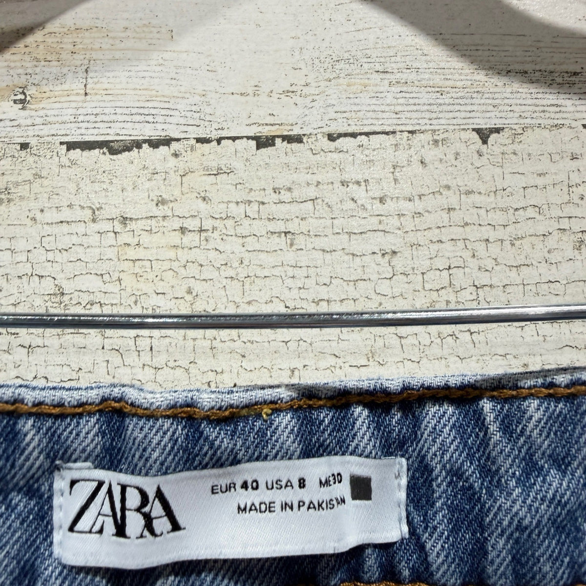 Zara Mom Jeans Women 8 Blue Distressed High Rise Tapered 90s EUC2