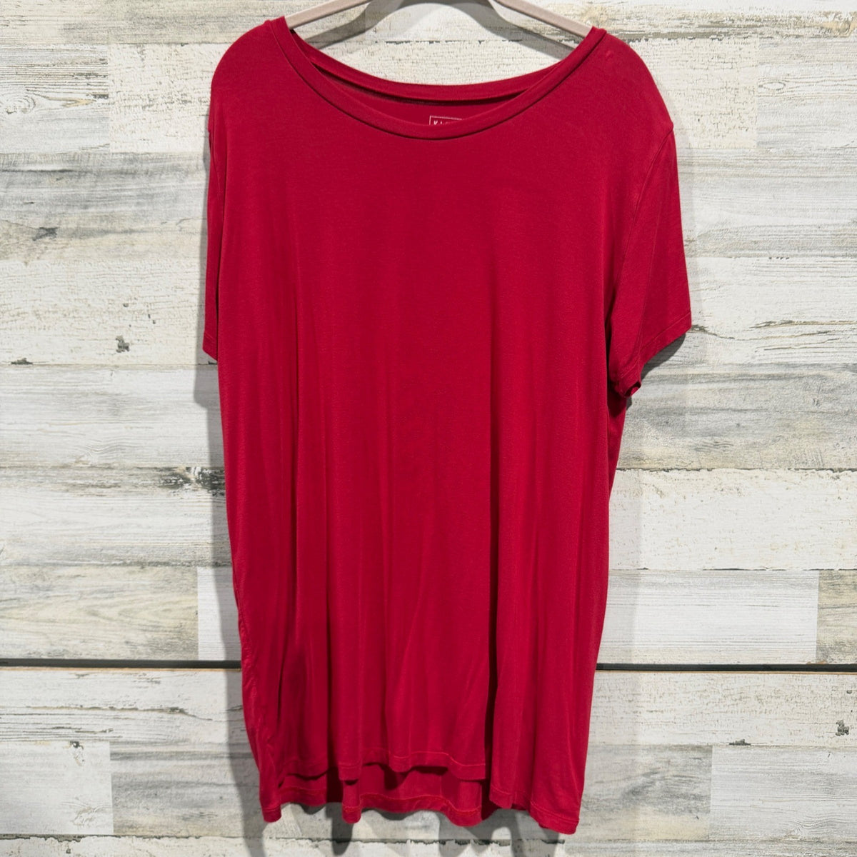 Kickee Short Sleeve Tee Shirt Womens XXL Red Bamboo Viscose Solid Casual0