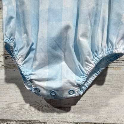 The Beaufort Bonnet Company Bubble Girls Mongrammed WFW 12/18M Blue Gingham3