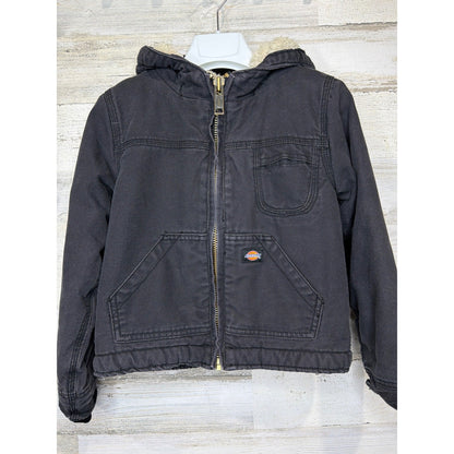 Dickies Chore Jacket Kids Fits Like 4t Black Sherpa Lined Hooded Canvas Workwear0