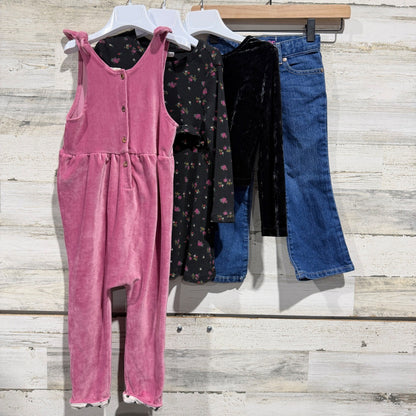 Gap Childrens Place Jessica Simpson Bundle Floral Velvet Denim Girls 4T Casual0