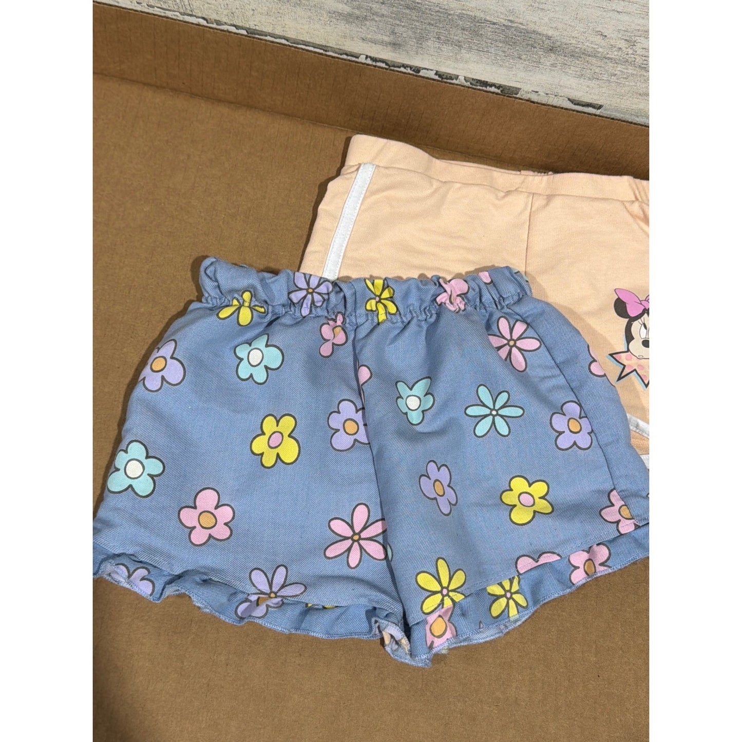 Disney Wonder Nation Shorts Bundle Girls 4 Multicolor Floral Minnie Mouse GUC2