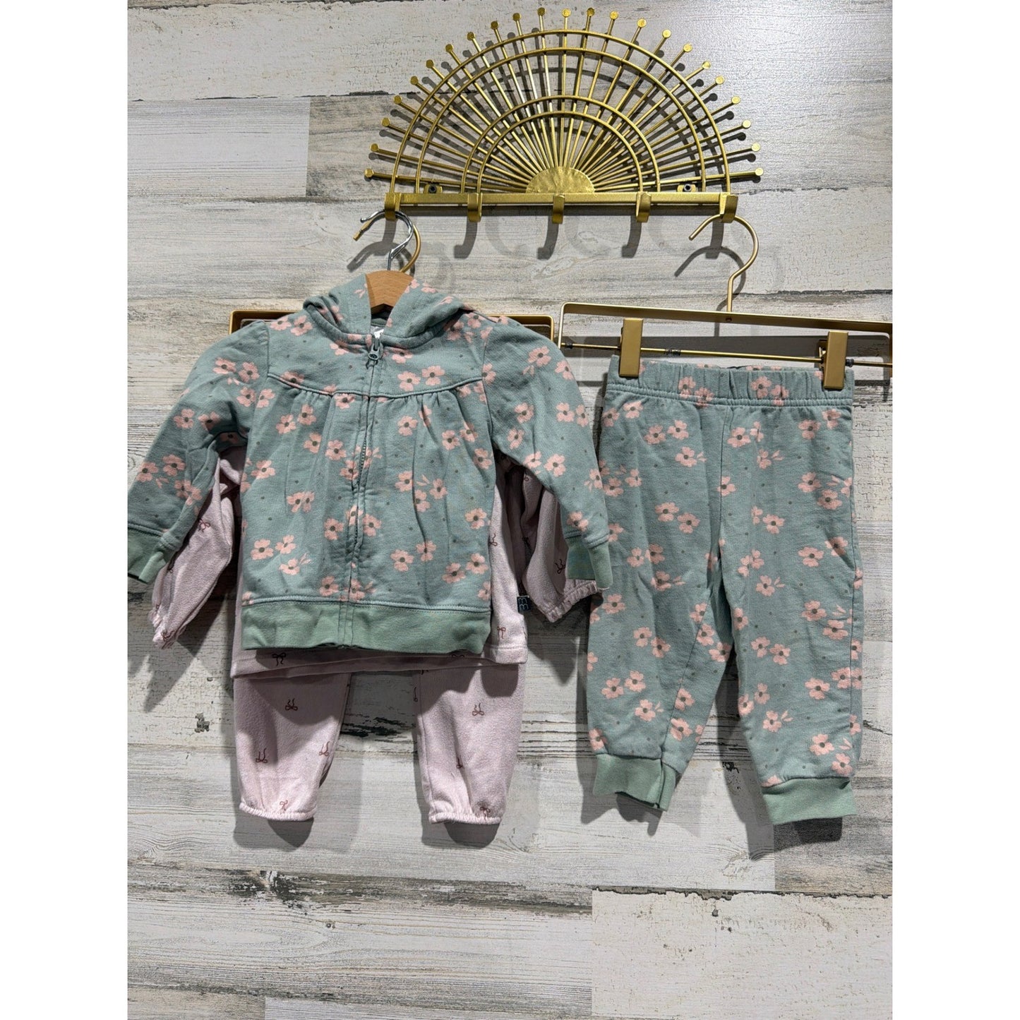 12M Girls BundleCarter's Child of Mine Modern Moments Pink Green Floral3