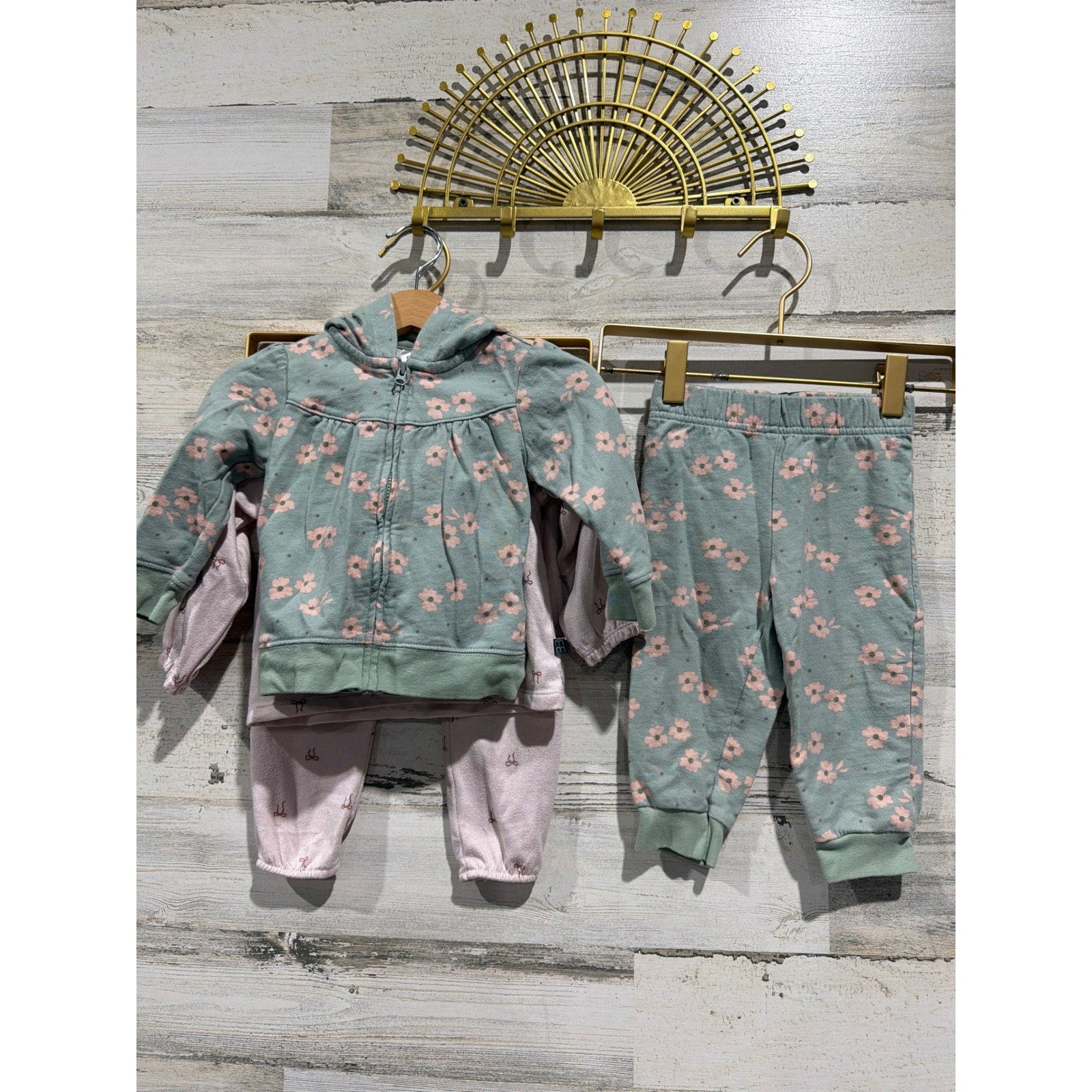12M Girls BundleCarter's Child of Mine Modern Moments Pink Green Floral3