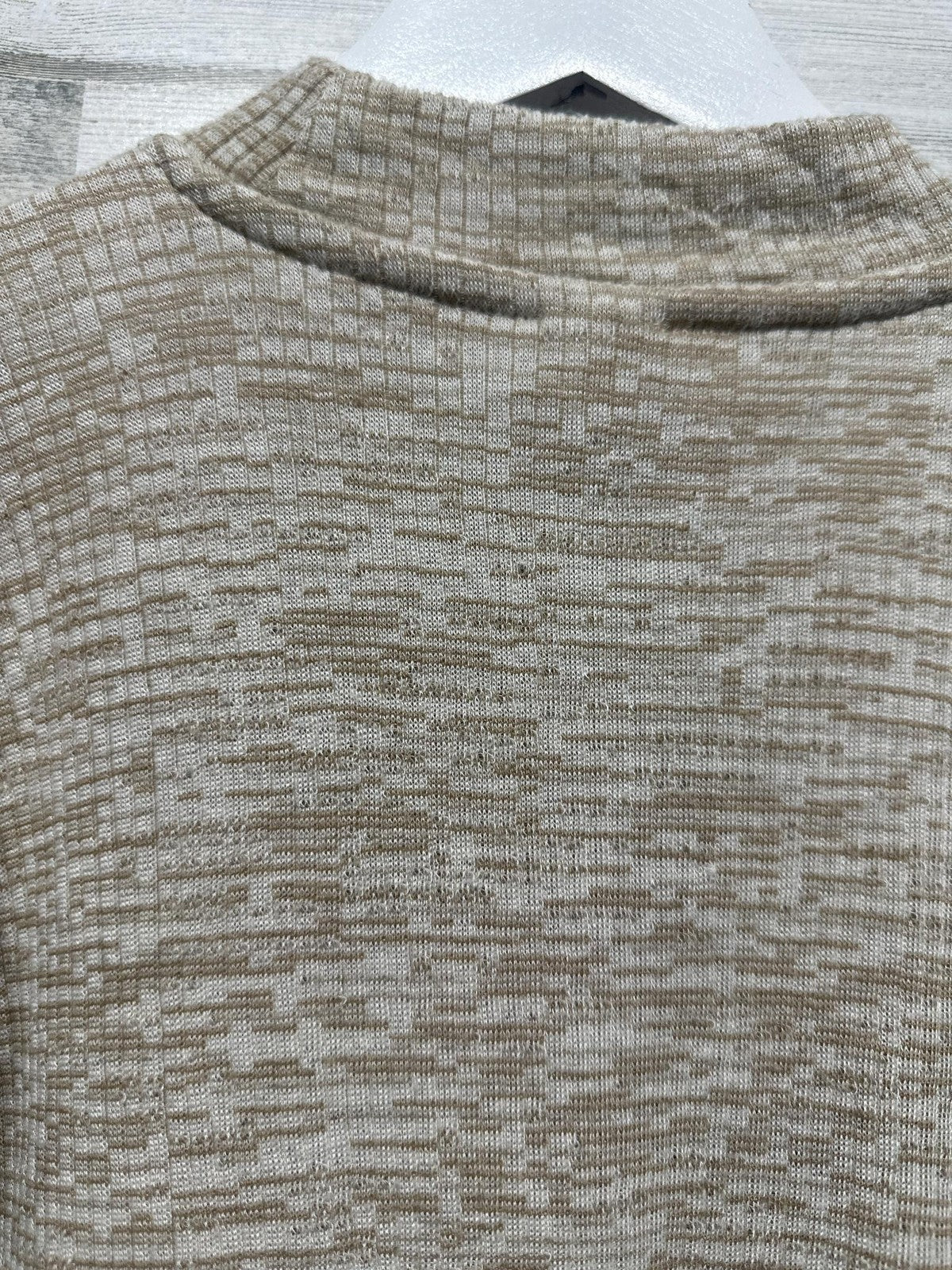 Zara Mock Neck Sweater Kids Size 9 Tan Cream Space Dye Knit EUC3