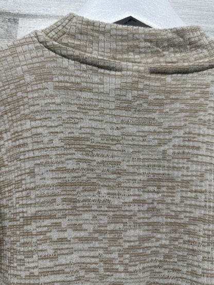 Zara Mock Neck Sweater Kids Size 9 Tan Cream Space Dye Knit EUC3