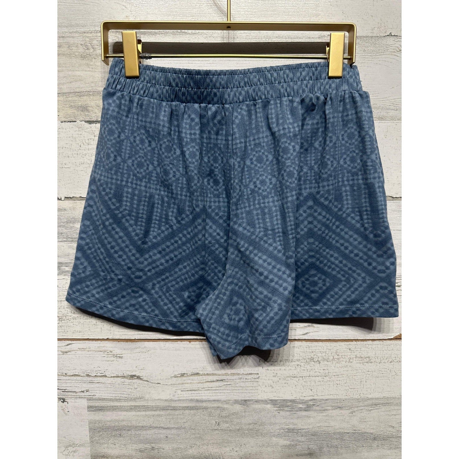Bixby Nomad Shorts Girls Size 12/14 Blue Geometric Diamond Print EUC1