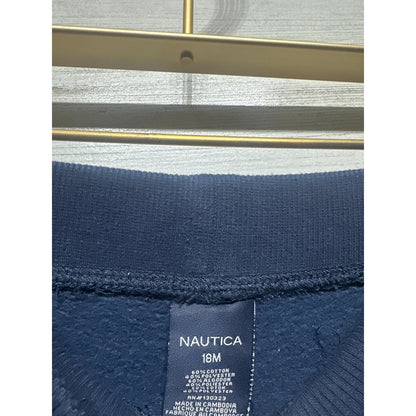 Nautica Sweatpants Boys 18M Navy Blue Fleece Joggers Preppy EUC1