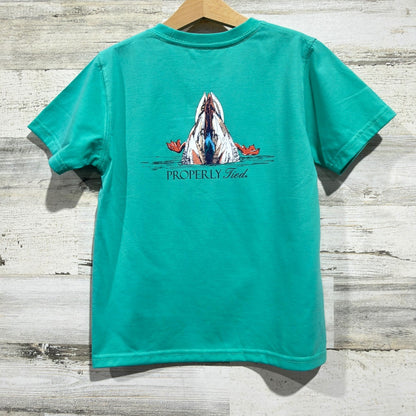 Properly Tied T-Shirt Boys 6 Green Diving Mallard Pima Cotton Preppy NWT0