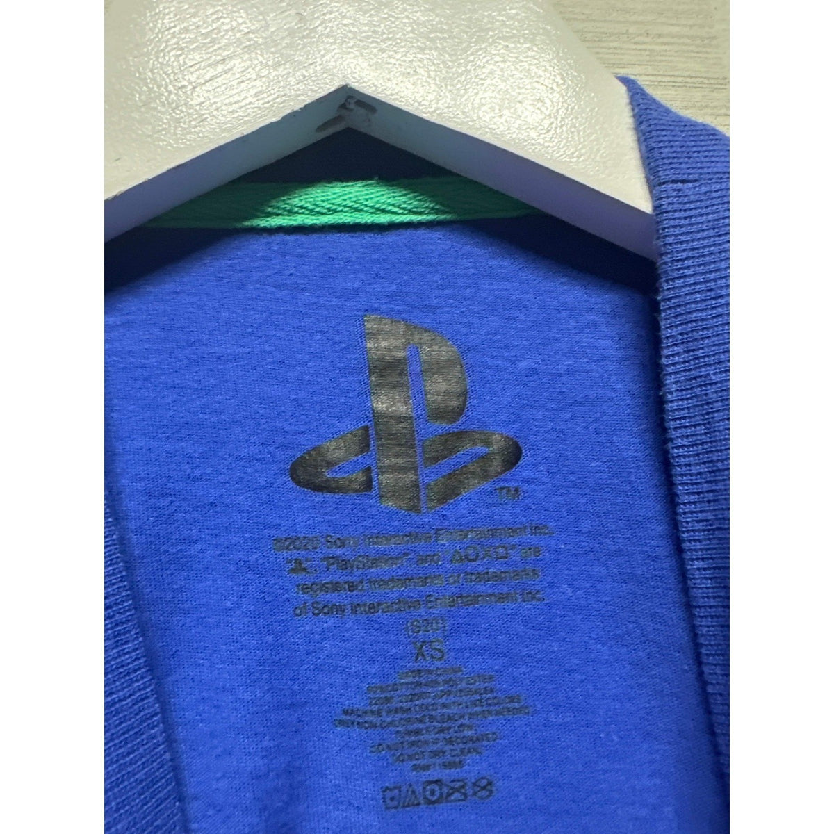 PlayStation Graphic Long Sleeve T-Shirt Boys XS Blue Retro Console EUC2