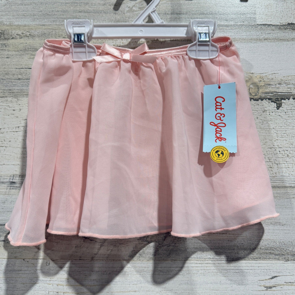Cat & Jack Ballet Skirt Girls S 6/7 Pink Mesh Bow Detail Balletcore NWT0