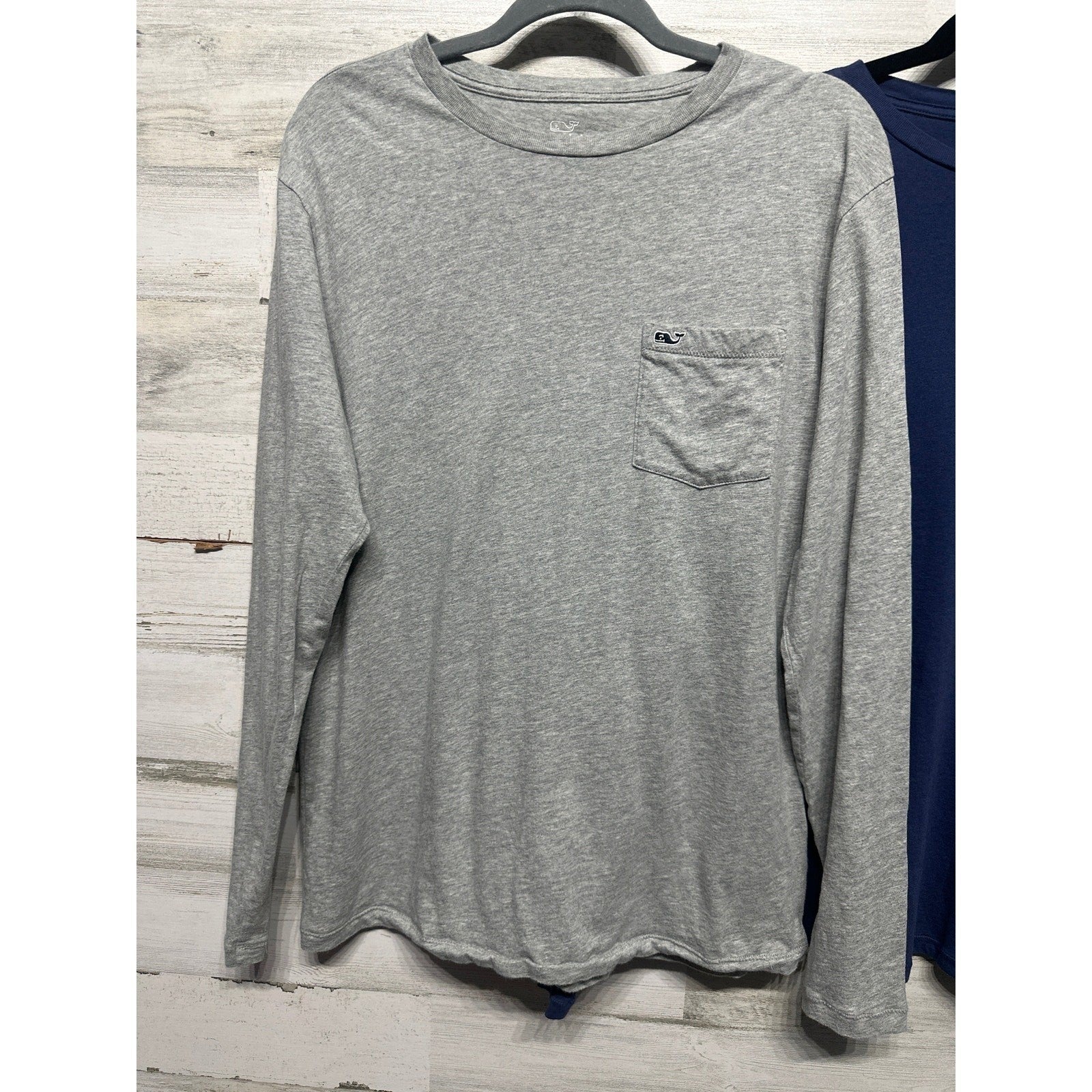Vineyard Vines Long Sleeve T-Shirt Mens Small Blue Grey Pocket Tee 2-Pack EUC3
