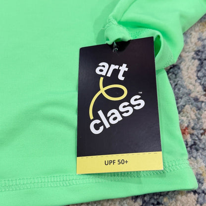Art Class Rash Guard Boys Size 8 Green Long Sleeve UPF 50+ Swim NWT1