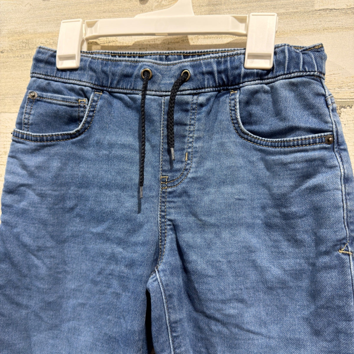 Cat & Jack Athletic Jeans Boys 12 Blue Drawstring Stretch Casual EUC1