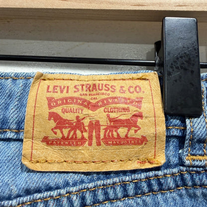 Levi Wide Leg Jeans Girls Size 6 Blue 100% Cotton Distressed Rainbow Boho 90s6